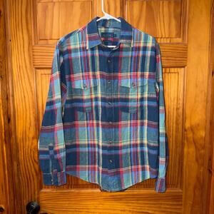 Biltmore Linnen Stripped Button Down Long sleeve shirt Size Small